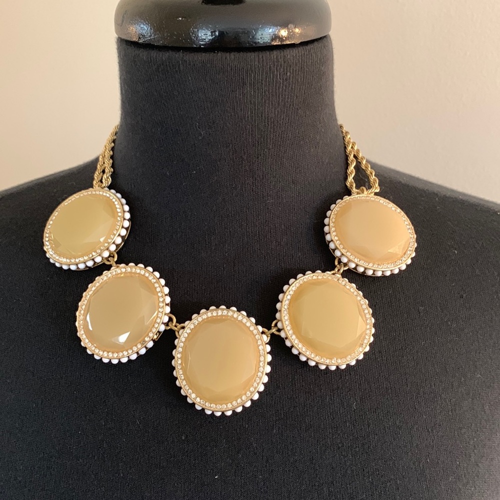 Banana Republic Collar Statement Necklace Gold & White
